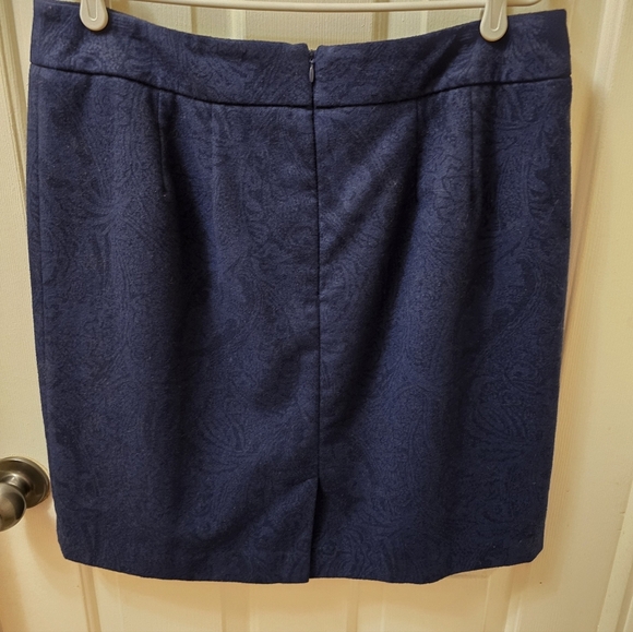 Chadwicks Dark Blue Paisley Pencil Skirt 16P - Picture 2 of 5